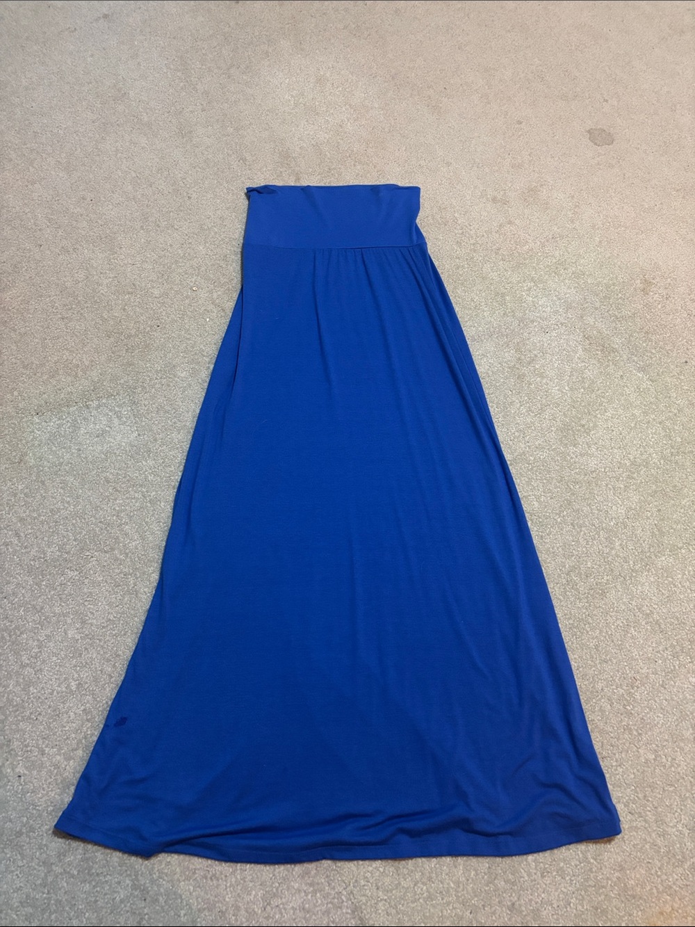 Lily Rose Royal Blue Maxi Skirt with Fold-Over Waist